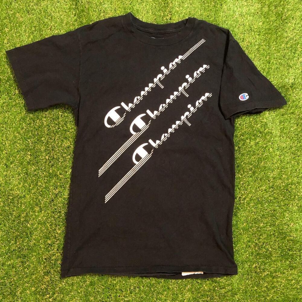 Champion Logo Graphic Tee with Sleeve Embroidery - Picture 1 of 4